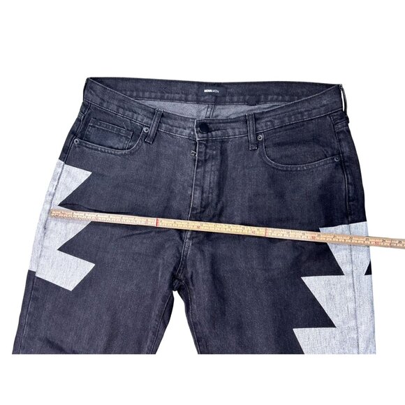 Nova Men Zigzag Pattern Denim Jeans Size 36 - Picture 9 of 13